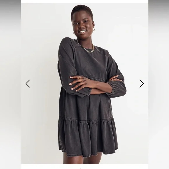 Madewell Denim Raglan-Sleeve Mini Dress in Lunar Wash - Picture 4 of 16